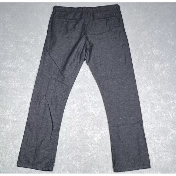 Private Member Pants Mens SZ X-Large Charcoal Gray Drawstring Linen Blend Pants - Picture 6 of 11